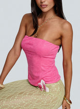 Plotline Strapless Top Pink