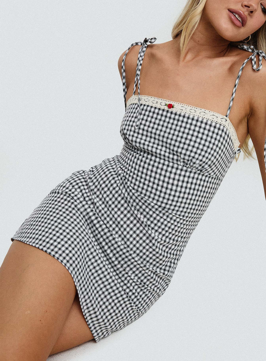 Burkes Mini Dress Black Check