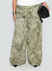 Mckinley Mid Rise Wide Leg Jeans Camouflage Curve