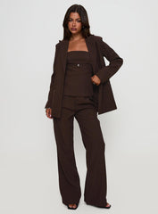 Crowd Pleaser Oversized Blazer Chocolate