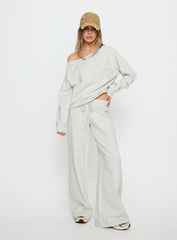 Dodie Wide Leg Pants Grey Marle