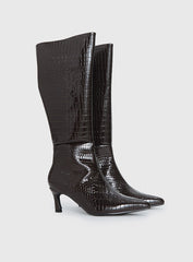 Therapy Dove Knee High Boots Chocolate Croc