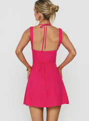 Kourtnae Halter Mini Dress Electric Fuschia