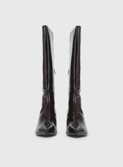 Therapy Dove Knee High Boots Chocolate Croc