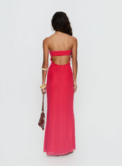 Jesemma Strapless Maxi Dress Hot Pink