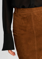 Marcella Suede Leather Skirt