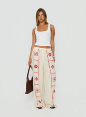 Grazia Pants Cream / Red