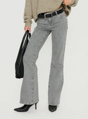 Magic Mirror Mid Rise Bootleg Jeans Washed Grey