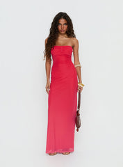 Jesemma Strapless Maxi Dress Hot Pink