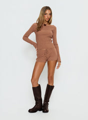 Ahani Off Shoulder Knit Top Mocha