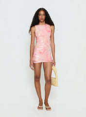 Yumiko Sequin Romper Pink Floral