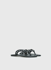 Lyana Eyelet Detail Sandals Black